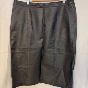 Adrian Jordan Black Leather Skirt